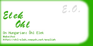 elek ohl business card